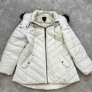 Lane Bryant Puffer Coat With Faux-Fur Trimmed Hood